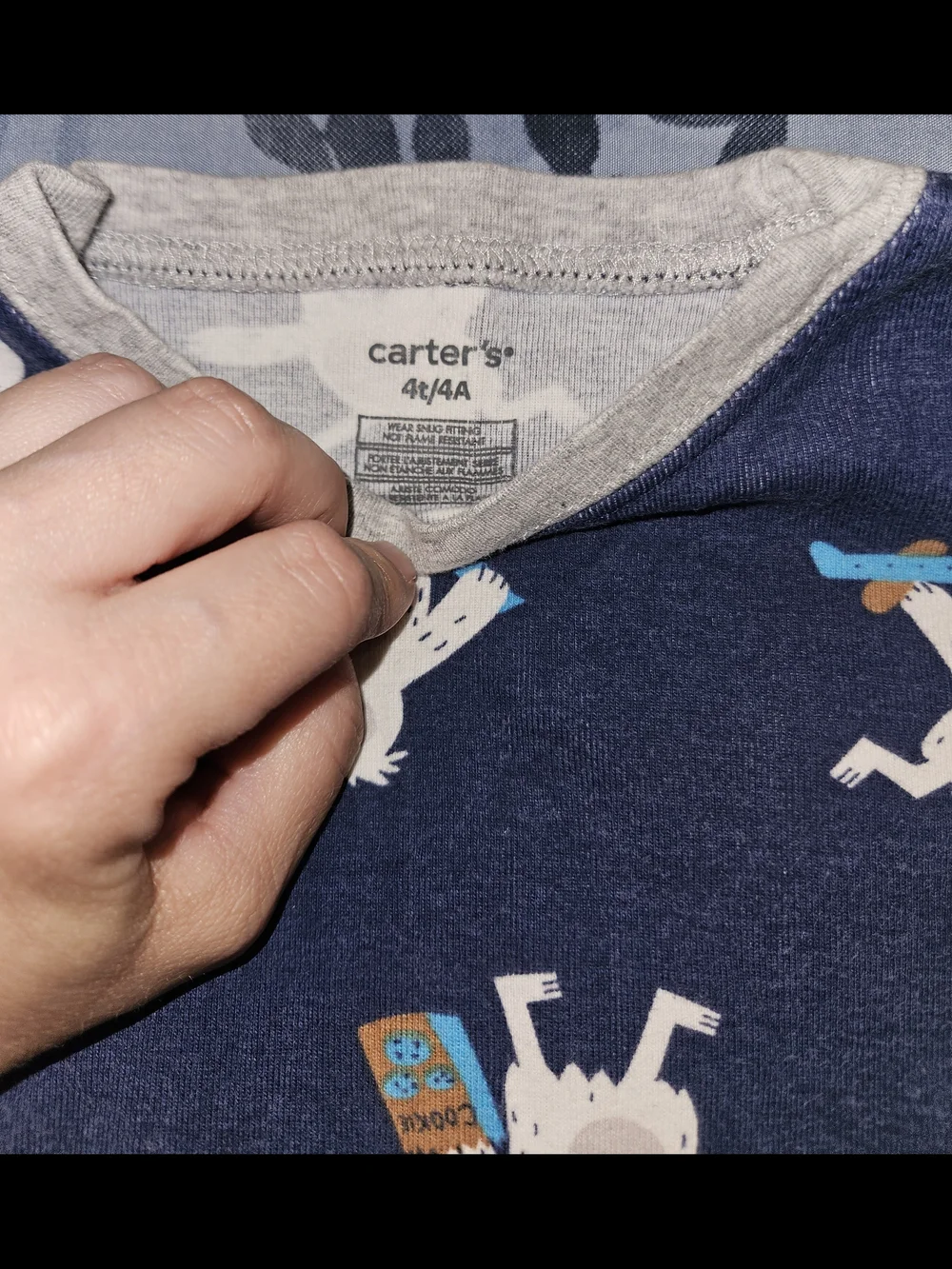 Carter's Toddler Navy Blue Yeti Print Two-Piece Pajama Set 4T